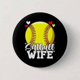 Softball Wife For Women Family Matching Players Mo Button