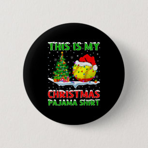 Softball Xmas Tree Lights This Is My Christmas Paj Button