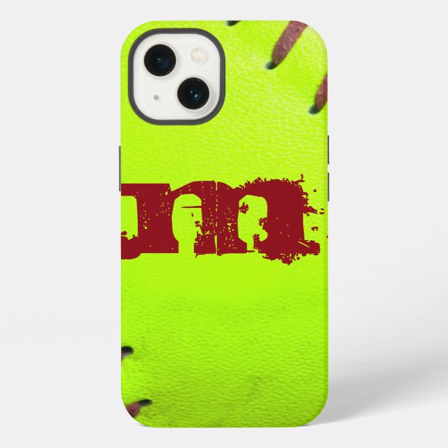 Softball Yellow Fast Monogram IPAD MINI Case (Back)