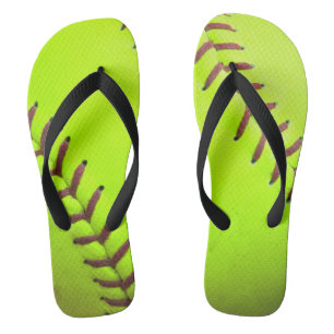 Softball Yellow Fast Pitch 8U 10 Flip Flop Sandals