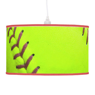 Softball Yellow Fast Pitch 8U Pendant Lamp Light