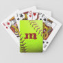 Softball Yellow Fast Pitch 8U Poker Playing Cards