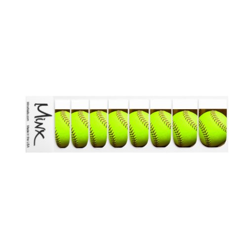 Softball Yellow Fast Pitch Stick on Nail Stickers