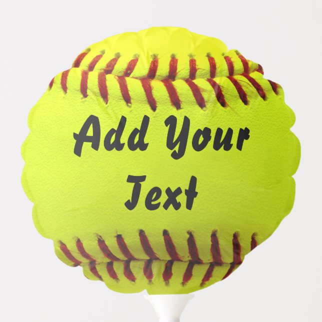 Softball Yellow Softball Sports Team Coach Balloon (Front)
