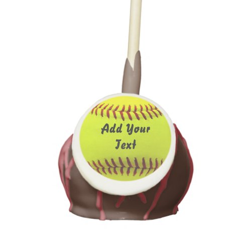 Softball Yellow Softball Sports Team Coach Cake Pops