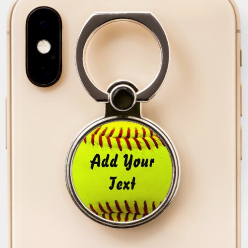 Softball Yellow Softball Sports Team Coach Phone Ring Stand