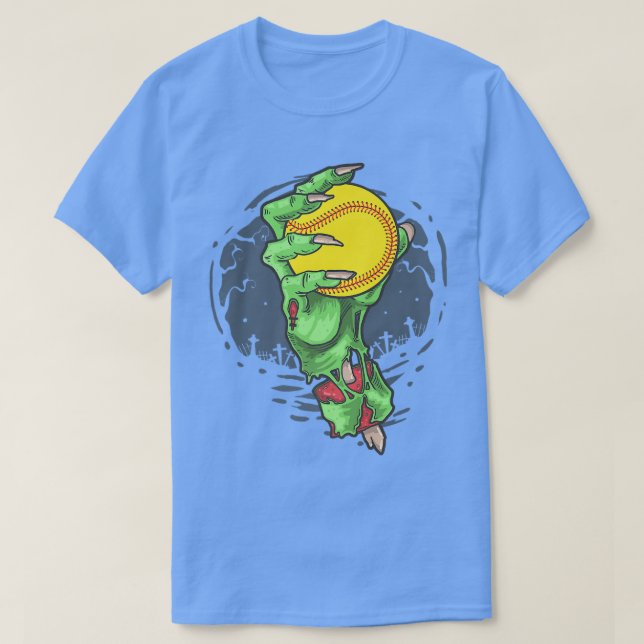 Softball Zombie Hand Softball Player Halloween Cos T-Shirt (Design Front)