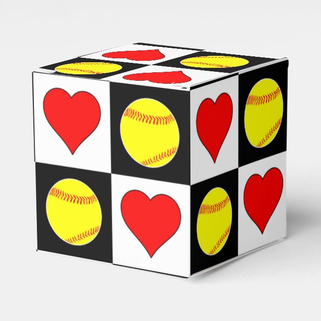 Softballs & Hearts Fastpitch Softball Gift Box (Front Side)
