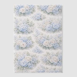 SoftBlue Floral Pattern Elegant Romantic Botanical Vellum Invitations