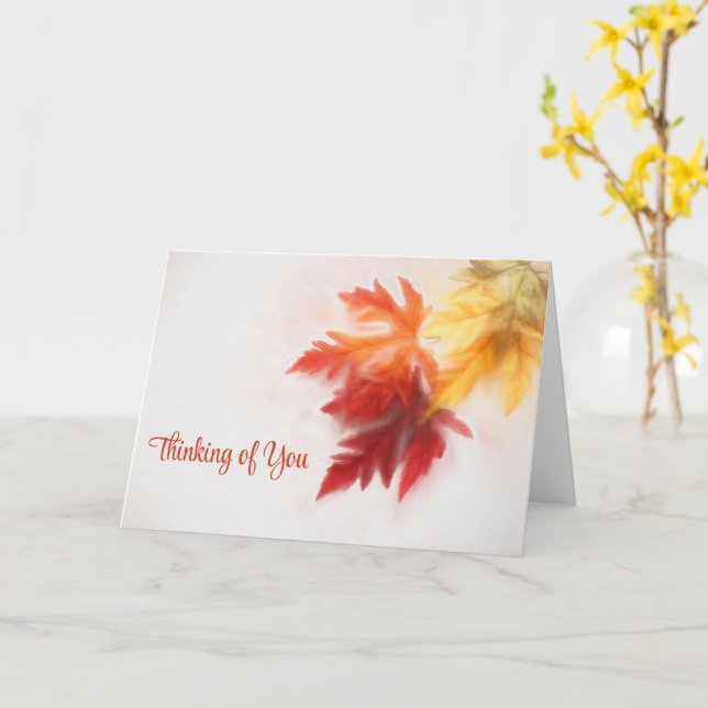 Softened Fall Thinking of You Greeting Card (Yellow Flower)