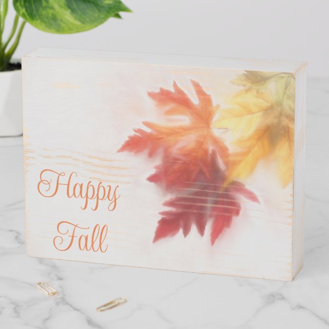 Softened Fall Wooden Box Sign (In Situ Horizontal)
