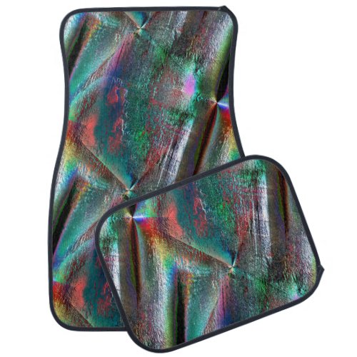 Softened psychedelic woody texture digital rugged car floor mat
