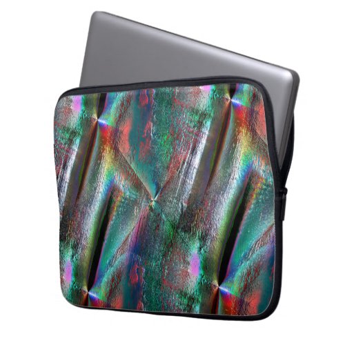 Softened psychedelic woody texture digital rugged laptop sleeve