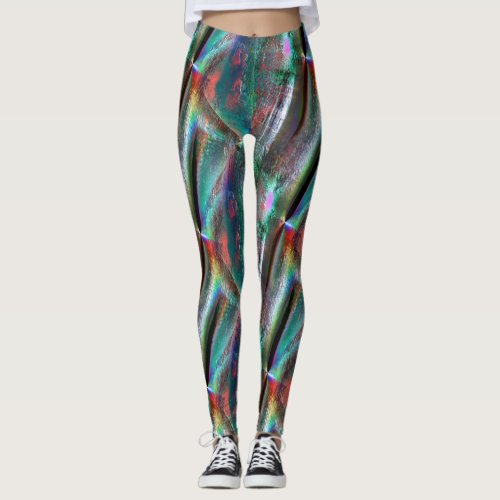 Softened psychedelic woody texture digital rugged leggings