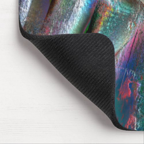 Softened psychedelic woody texture digital rugged mouse pad