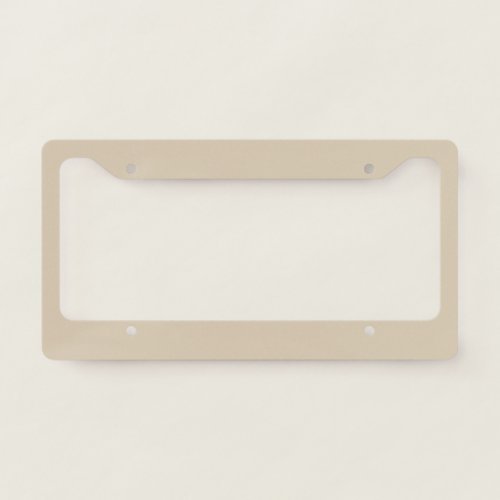 Softer Tan Solid Color License Plate Frame