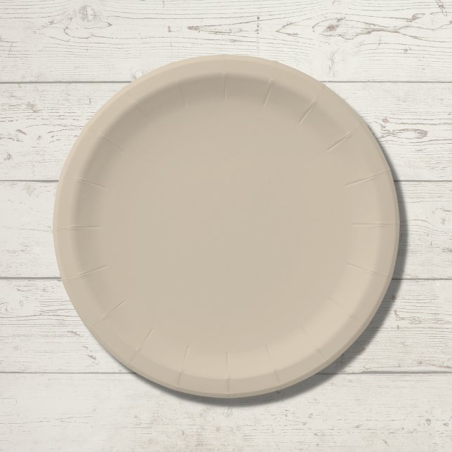 Softer Tan Solid Color Paper Plates (Creator Uploaded)