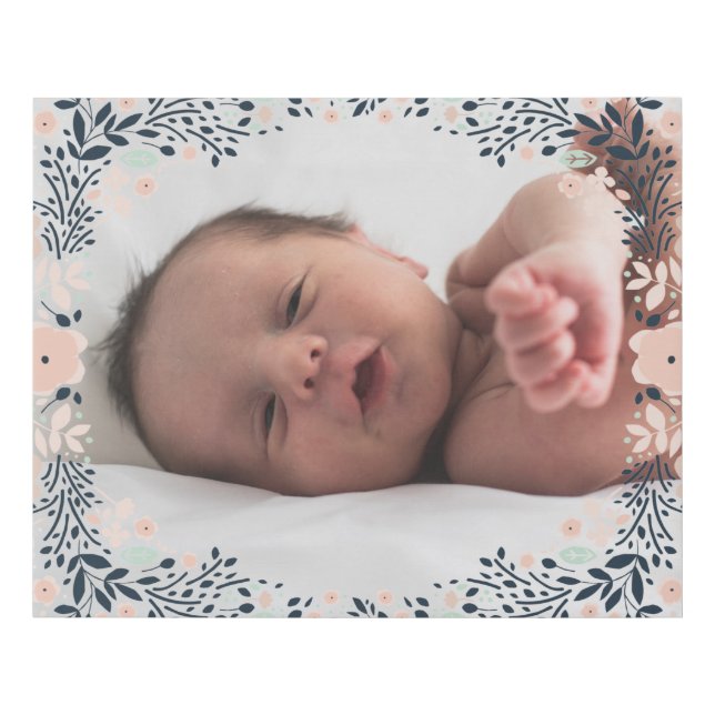 Softest Frame Botanical Pastel Floral Photo Faux Canvas Print (Front)