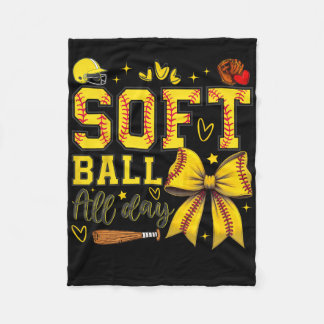 Softll All Day Softll Coquette Bow Softll Lover  Fleece Blanket