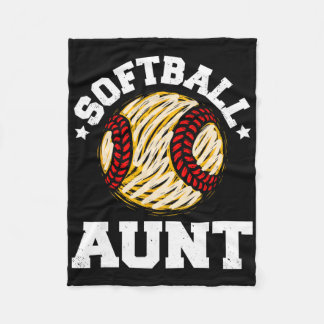 Softll Aunt Distressed Vintage Funny Aunt Game Day Fleece Blanket