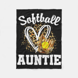 Softll Auntie Leopard Heart Matching Family  Fleece Blanket