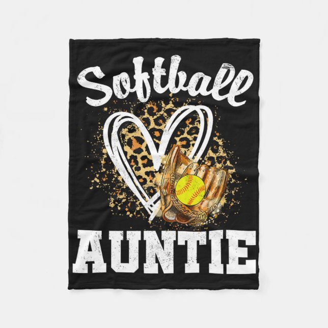 Softll Auntie Leopard Heart Matching Family  Fleece Blanket (Front)