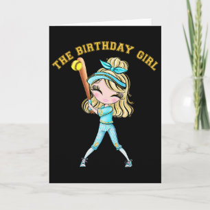 Softll Birthday Girl Daughter Softll Party Blonde Card