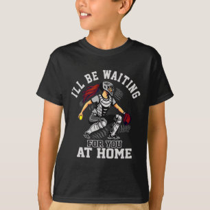 Softll Catcher Waiting At Home Funny Sports Design T-Shirt