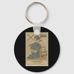Softll Coach Tarot Card Skeleton Game Day Sport Lo Keychain