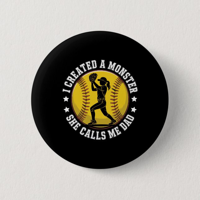 Softll Dad Funny Monster Proud Parent For Player G Button (Front)