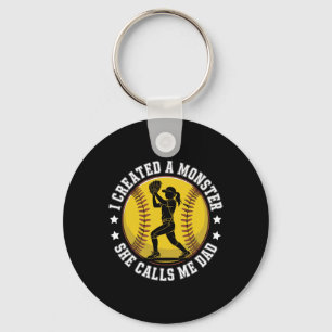 Softll Dad Funny Monster Proud Parent For Player G Keychain