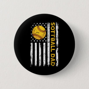 Softll Dad Usa American Flag Patriotic Dad Father' Button
