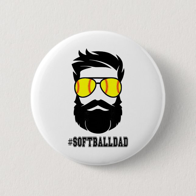 Softll Dad With Beard And Cool Sungles  Button (Front)