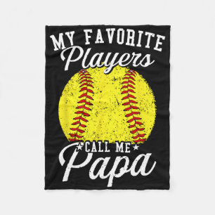 Softll Dads My Favorite Softll Player Calls Me Pap Fleece Blanket