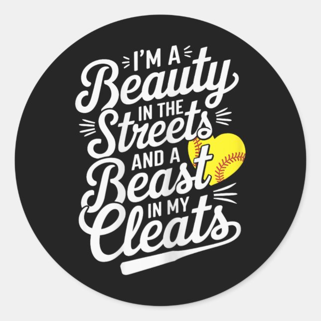 Softll Girl I'm A Beauty In The Streets Beast In M Classic Round Sticker (Front)
