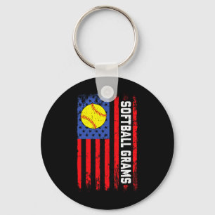 Softll Grams American Flag Funny Softll Player Keychain
