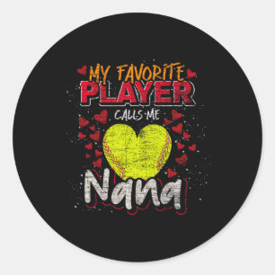 Softll Grandma My Favorite Player Calls Me Nana So Classic Round Sticker