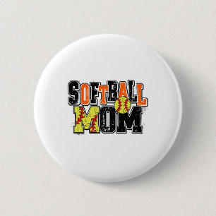 Softll Mom Orange Softll Season Softll Game Day Vi Button
