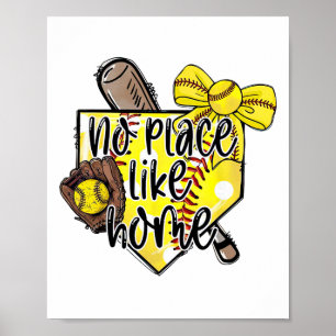 Softll No Place Like Home Funny Sports Mom Retro Poster