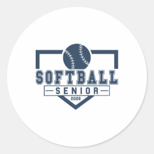 Softll Senior Night Softll Senior 2026 Graduation  Classic Round Sticker