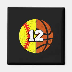 Softll Sketll Number 12 Jersey Funny 12th Birthday Magnet