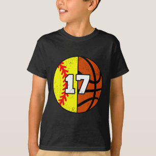 Softll Sketll Number 17 Jersey Funny 17th Birthday T-Shirt