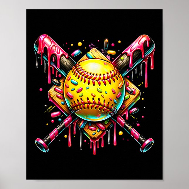 Softll T Ice Cream Dripping With Sprinkles  Poster (Front)