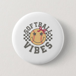 Softll Vibes Coquette Softll Game Day Girls Women  Button