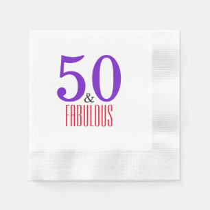 Softlly 50th and fabulous party napkins