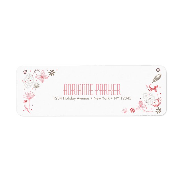 Softly Blooming Pink Nature Bouquet Label (Front)