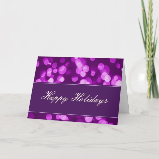 Softly Focused Happy Holidays Card (Purple 2) (Front)