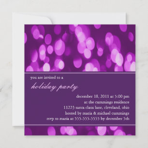 Softly Focused Holiday Party Invitation (Purple 2)