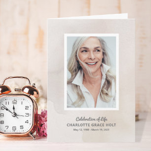 Softly Painted Photo Memorial Program