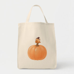 Softly Spooky Capybara Pumpkin Tote Bag